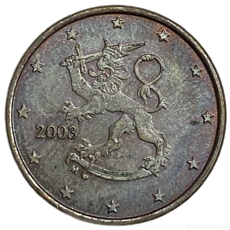 1 евроцент 2003 год.Финляндия. 