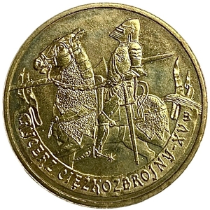 2 злотых 2007 год.Рыцарь XV века.Польша.