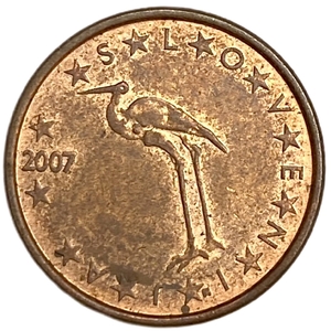 1 евроцент 2007 год.Словения.  