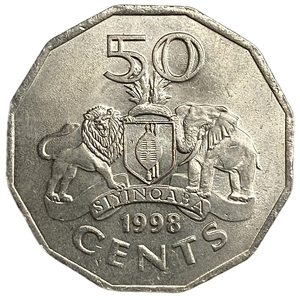 50 центов 1998 год.Король Мсвати III.Свазиленд.Эсватини.
