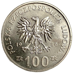 100 злотых 1986 год.Короли.Владислав I Локоток.Польша.