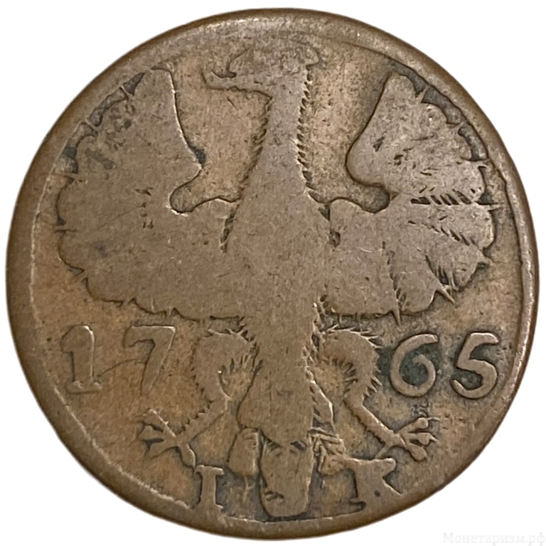 12 Геллеров 1765 год.Ахен.Германия.Медь.