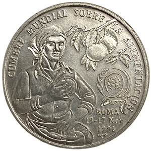 1 песо 1996 год.Продовольственный саммит в Риме.Куба.