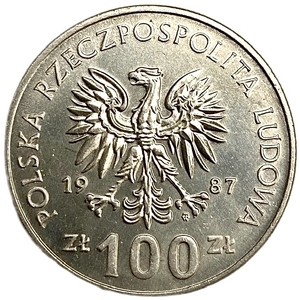 100 злотых 1987 год.Короли.Казимир III.Польша.