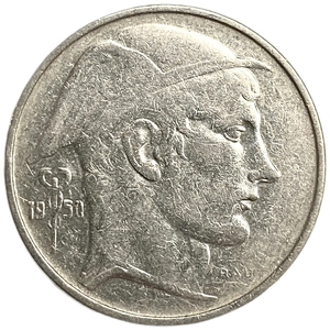 20 франков 1950 год.Леопольд III.Бельгия.Серебро. 