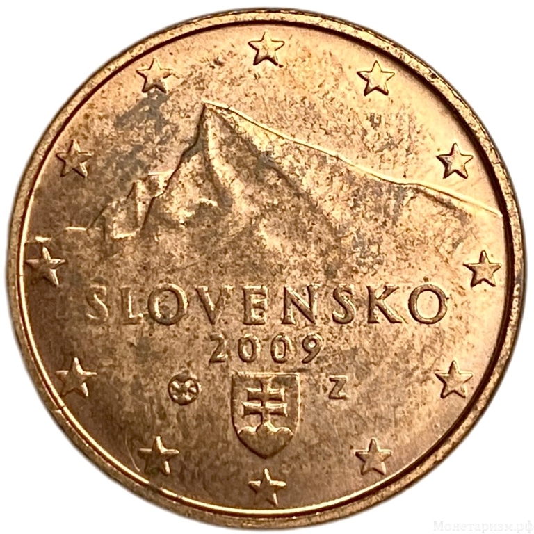 5 евроцентов 2009 год.Словакия.  