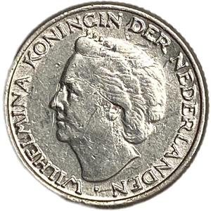 10 центов 1948 год.Вильгельмина.Нидерланды.