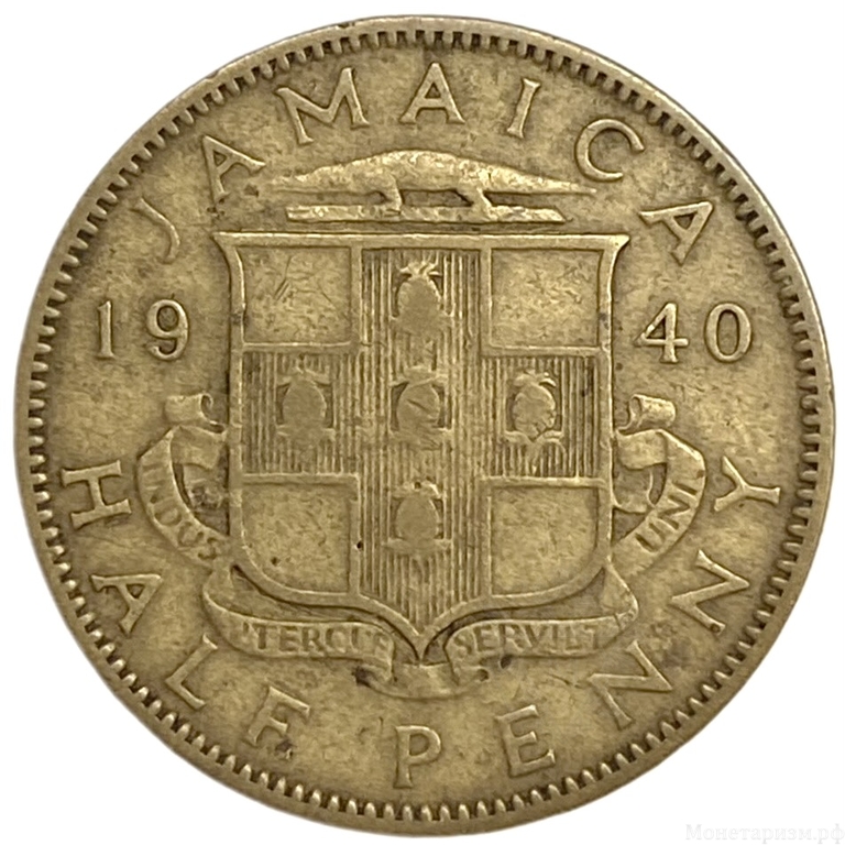 1/2 пенни 1940 год.Георг VI.Ямайка.  