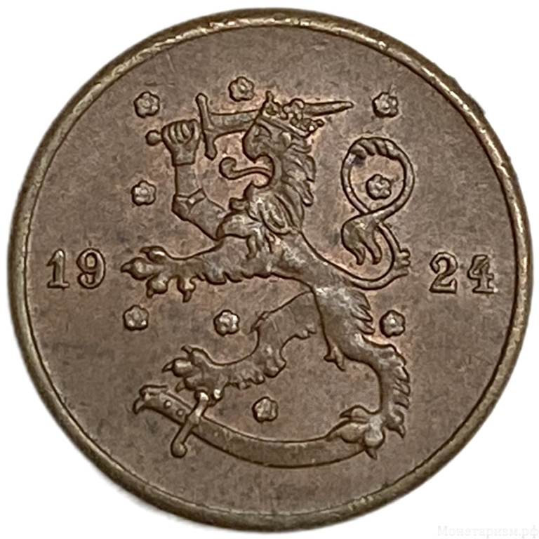 1 пенни 1924 год.Финляндия.   