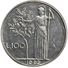 100 лир 1992 год.Минерва.Италия. 