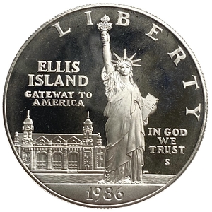 1 доллар 1986 год.100 лет статуе Свободы.США.Серебро.Proof.