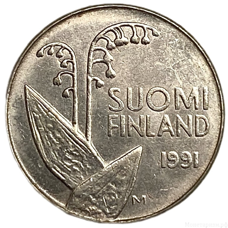 10 пенни 1991 год.Медовые соты.Финляндия. 