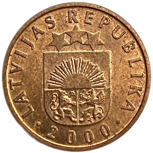 2 сантима 2000 год.Латвия.   