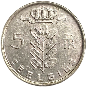 5 франков 1971 год.Бодуэн I.Бельгия.
