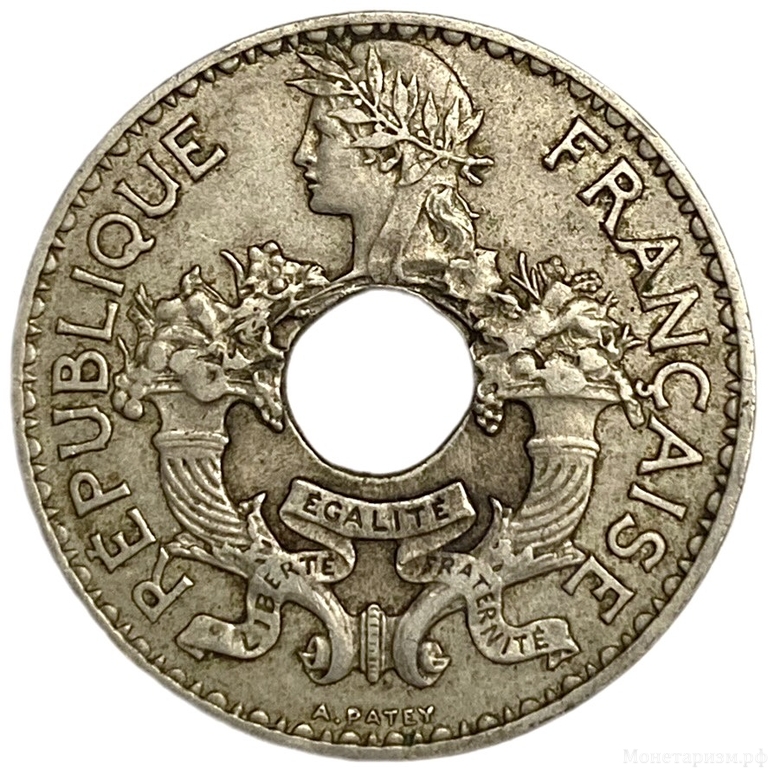 5 центов 1938 год.Французский Индокитай.  