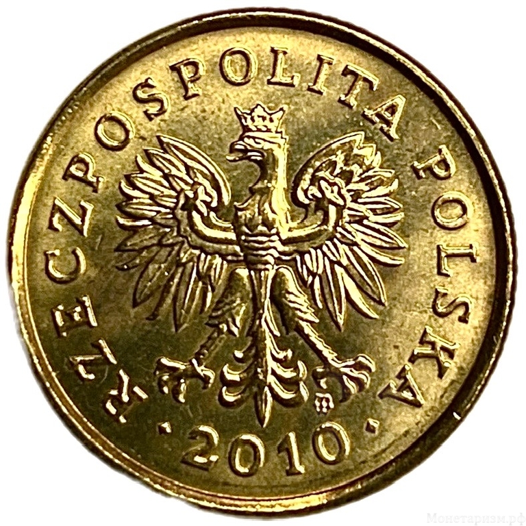 5 грошей 2010 год.Польша.Из набора.