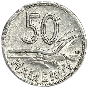 50 геллеров 1943 год.Германская оккупация.Словакия.